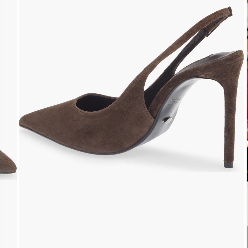 Tony Bianco Asti Slingback Pointed Toe Pump espresso suede, SIZE 7 - Picture 2 of 11